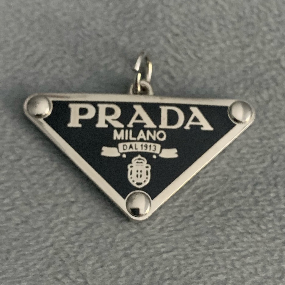 Upcycled Black and Silver Logo Pendant